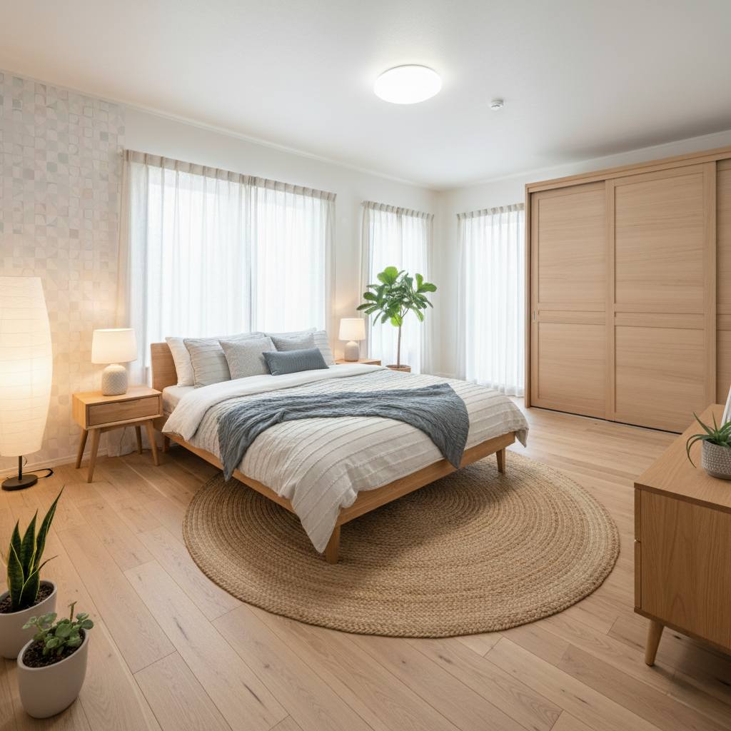 一戸建て主寝室 - バーチャルステージング加工前