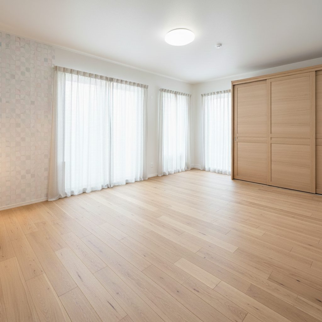 一戸建て主寝室 - バーチャルステージング加工前後