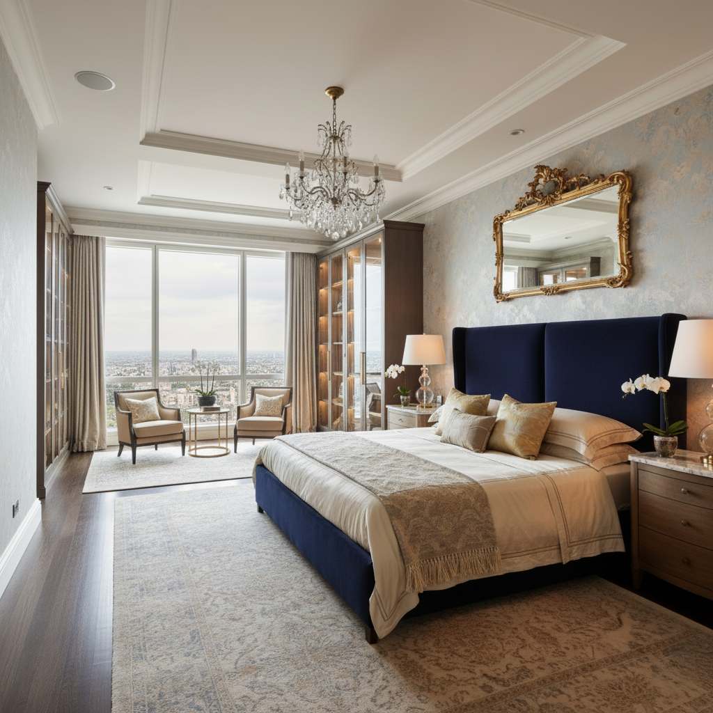 高級タワーマンション主寝室 - バーチャルステージング加工前